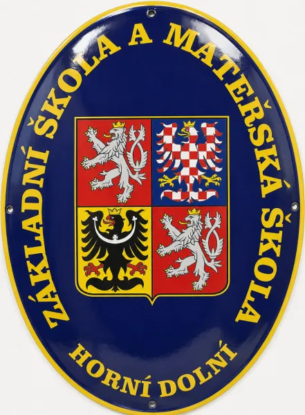 Smaltovaná cedule pro školu (školku) v oválu A15-skola 4